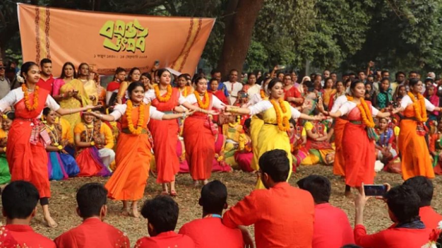 Procession and dance to the beat of Dhaka - spring festival