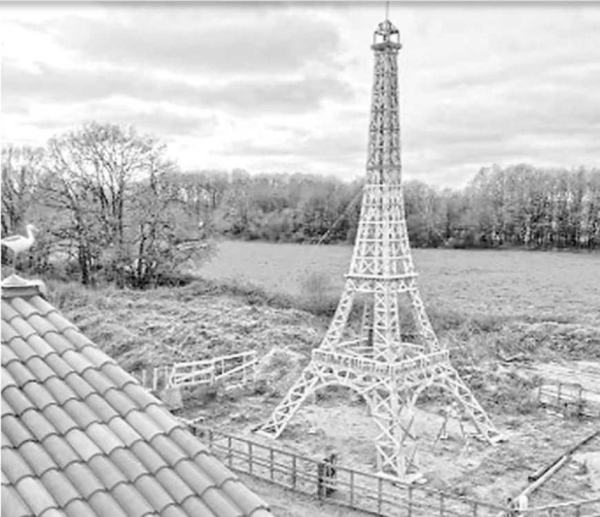 Eiffel Tower made of wood